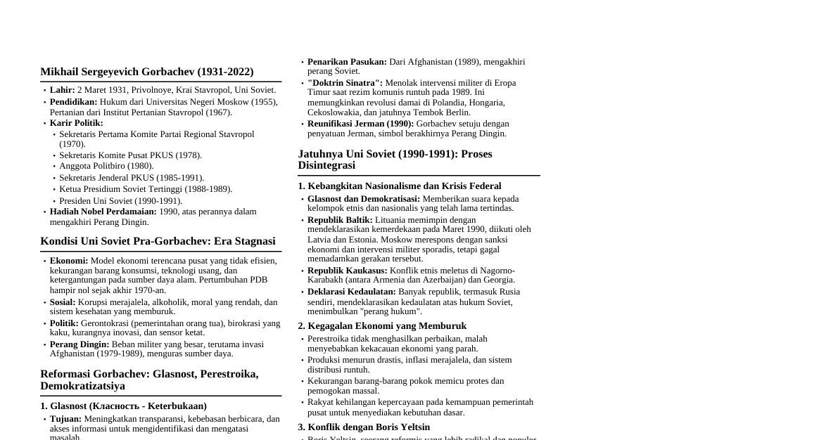 Mikhail Gorbachev: Ringkasan