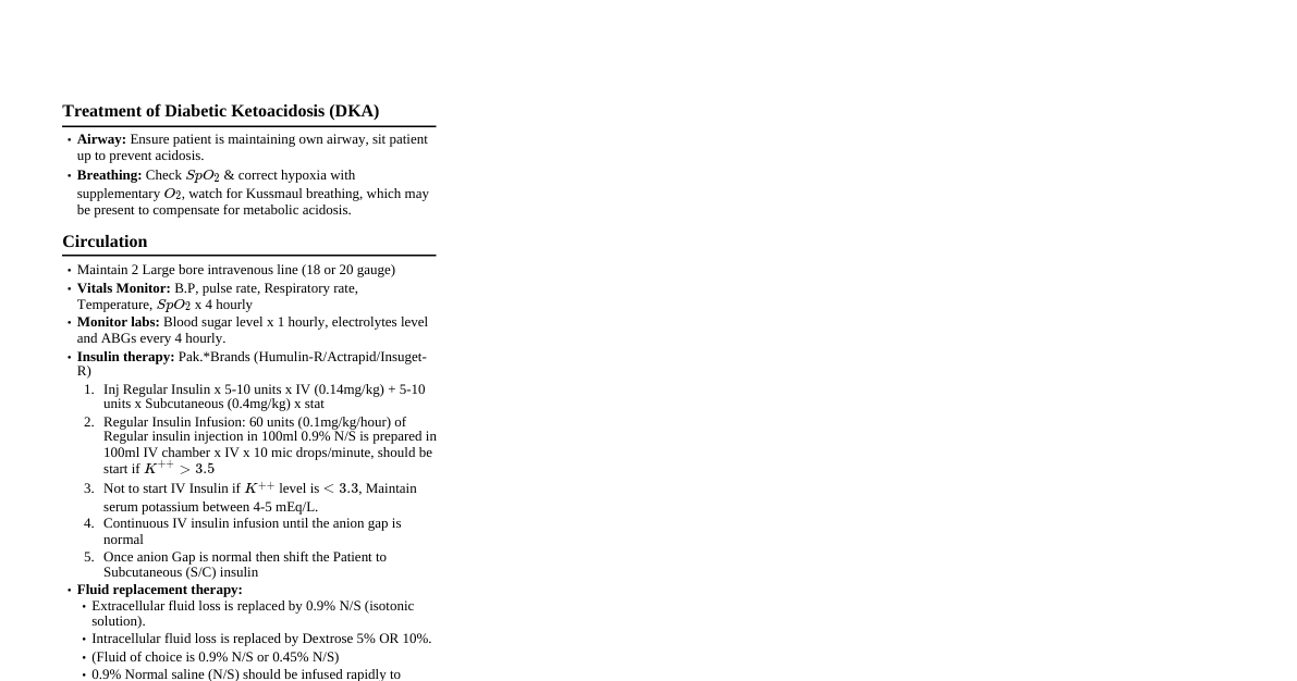 DKA Management Protocol