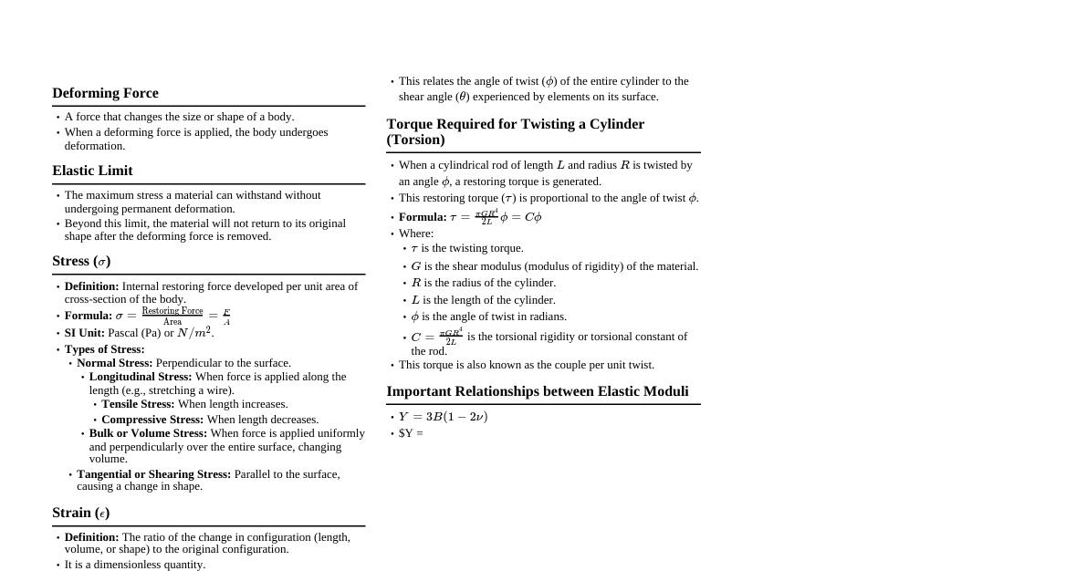 Elasticity Cheatsheet
