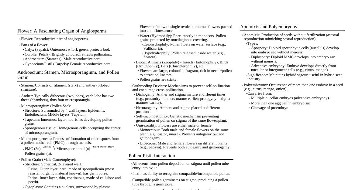 Sexual Repro. Flowering Plants
