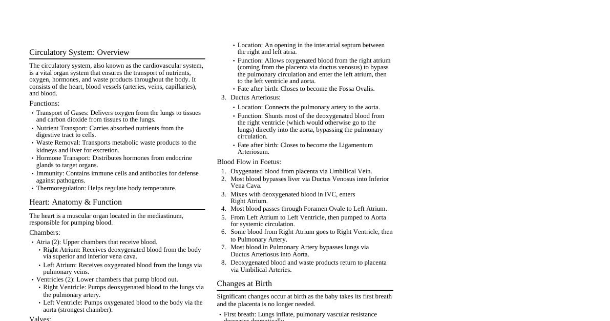 Circulatory System (B.H.M.S.)
