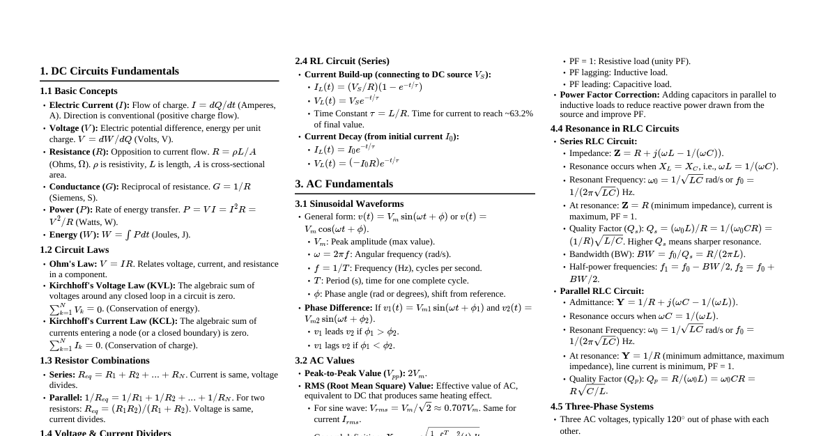 Fundamentals of Electrical Engineering