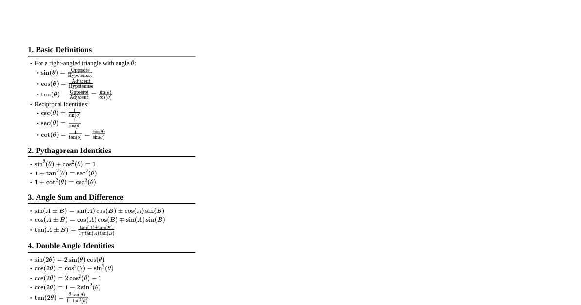 Trigonometry Identities