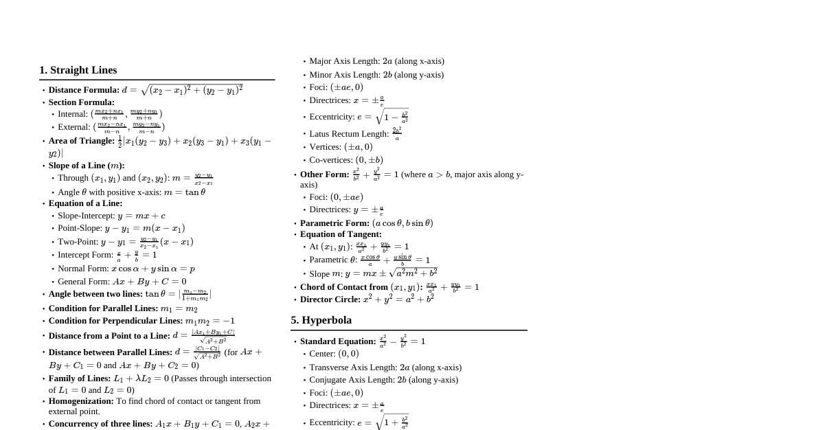 JEE Advanced Coordinate Geometry