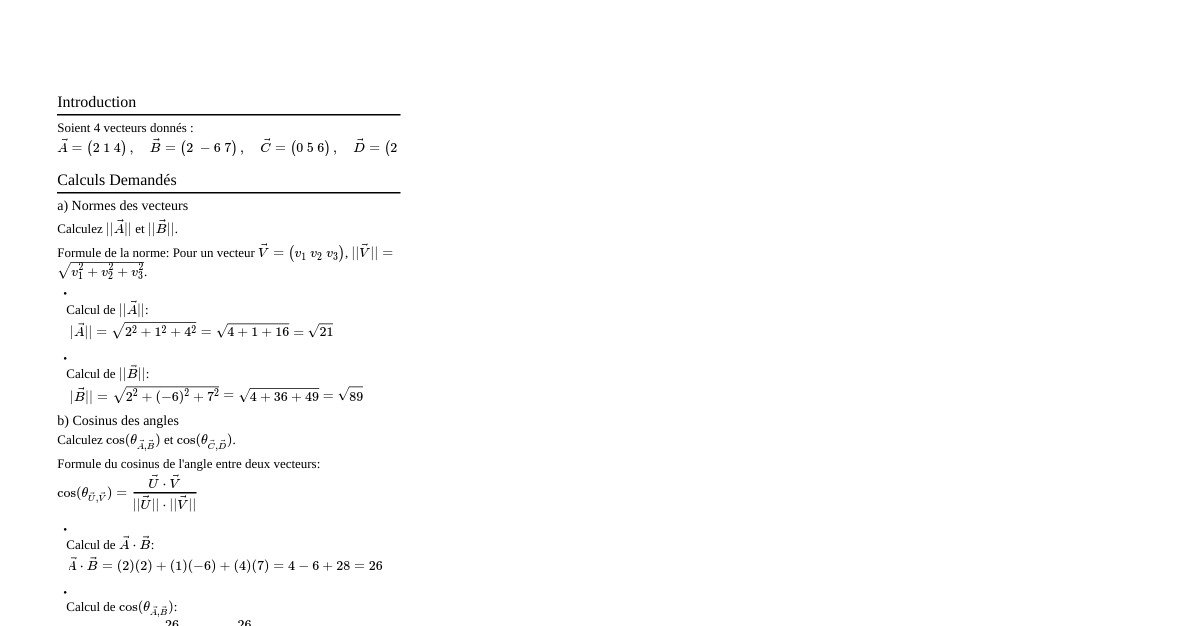 Algèbre Linéaire: Vecteurs