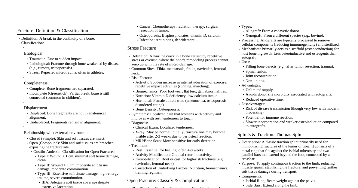 Bone Anatomy & Fracture Healin