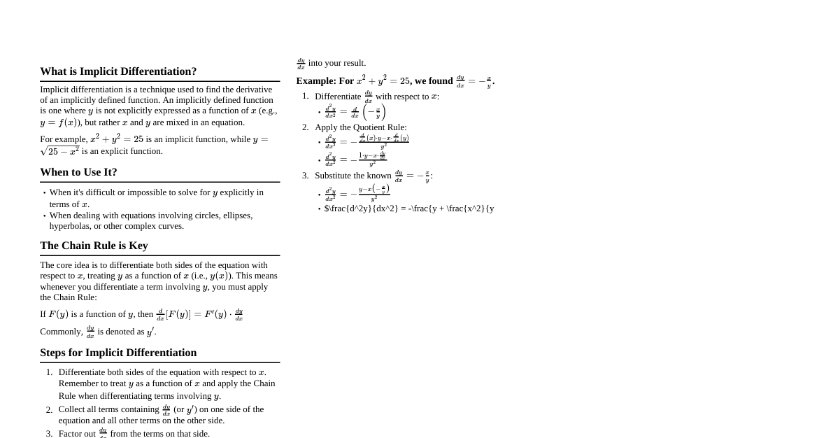 Implicit Differentiation