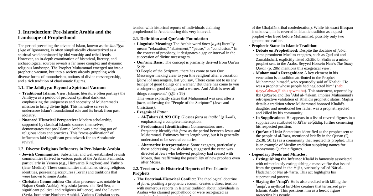 Prophets of Jahiliyya: Forerunners & Riv