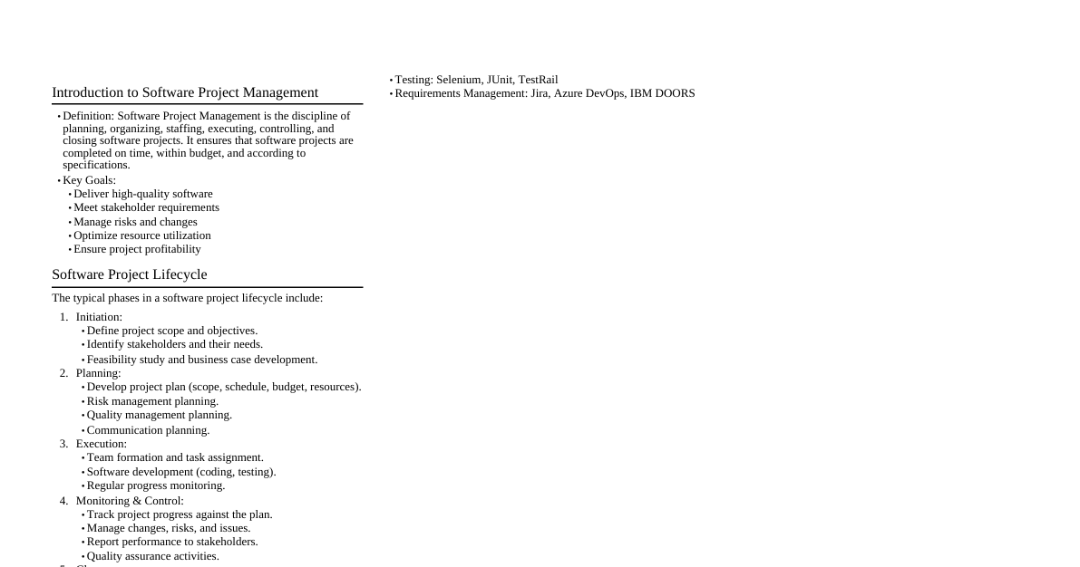 Software Project Mgmt