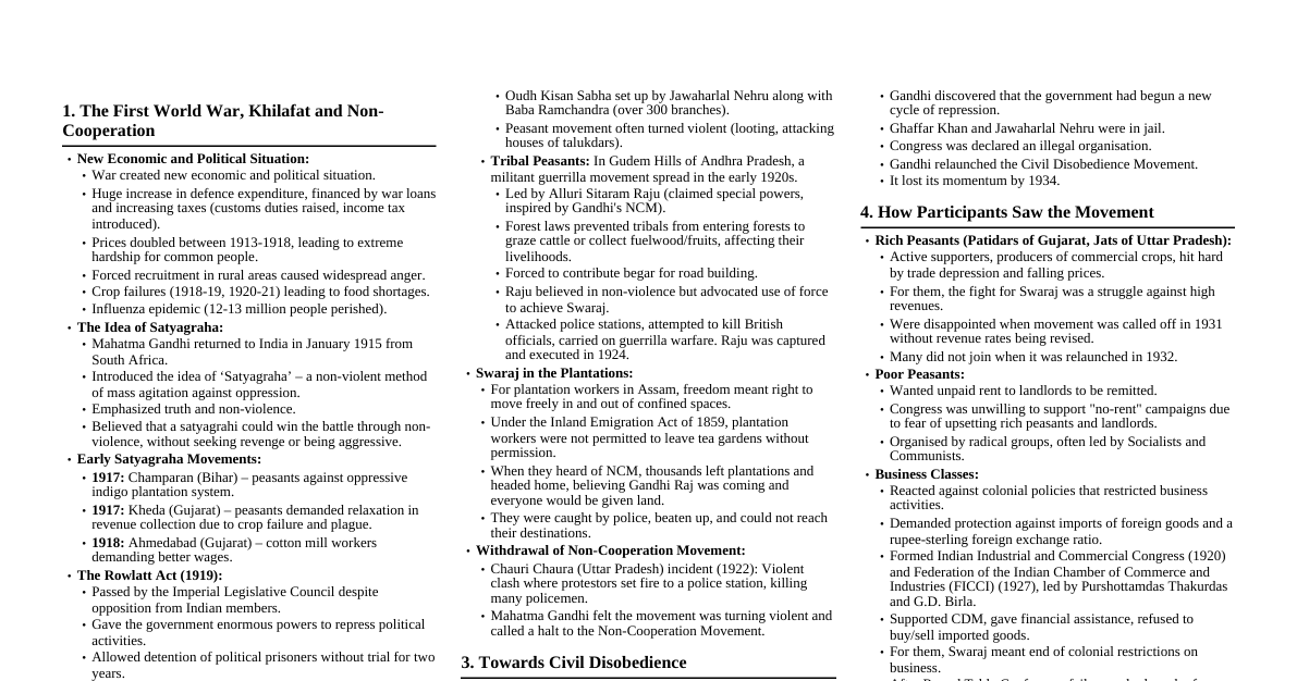 Nationalism in India (Class 10)