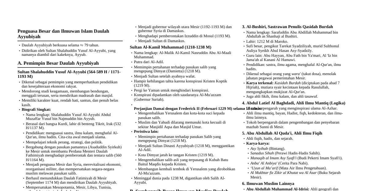 Sejarah Dinasti Ayyubiyah