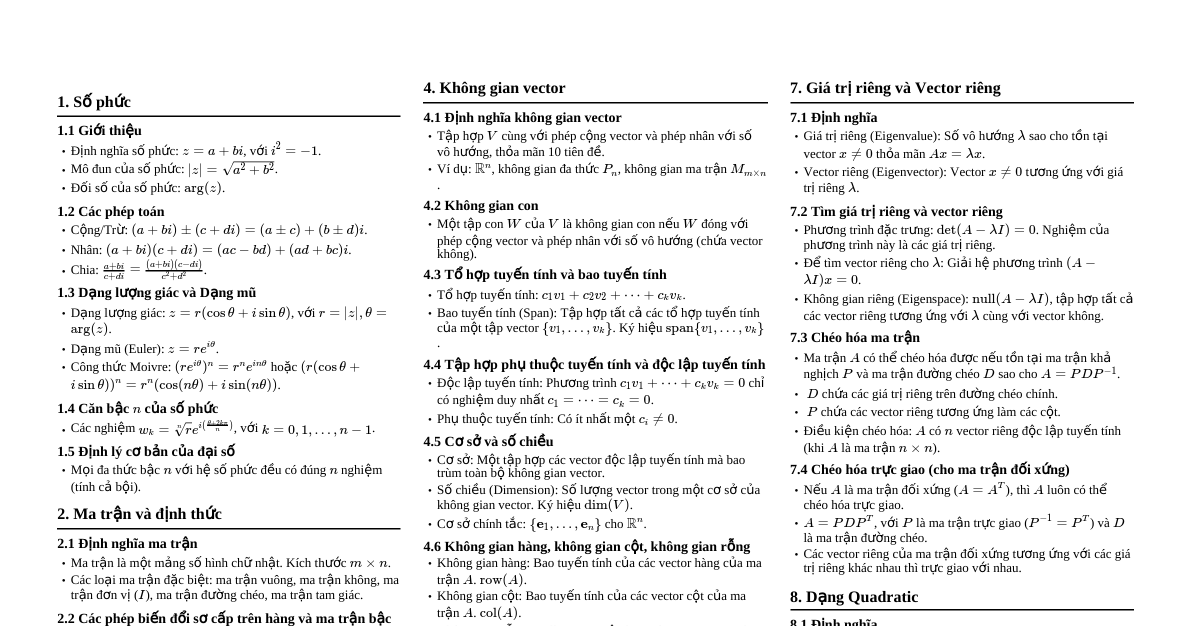 Đại số tuyến tính