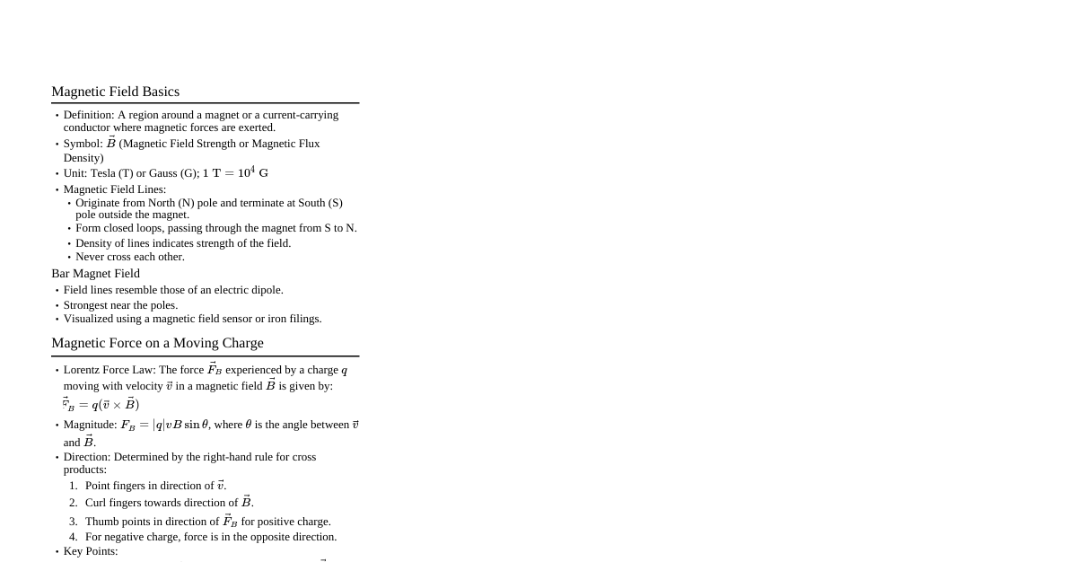 Magnetic Fields & Forces