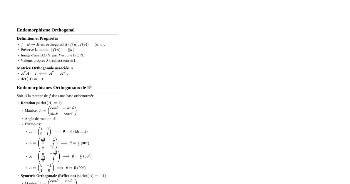 Algèbre Linéaire - Endomorphismes
