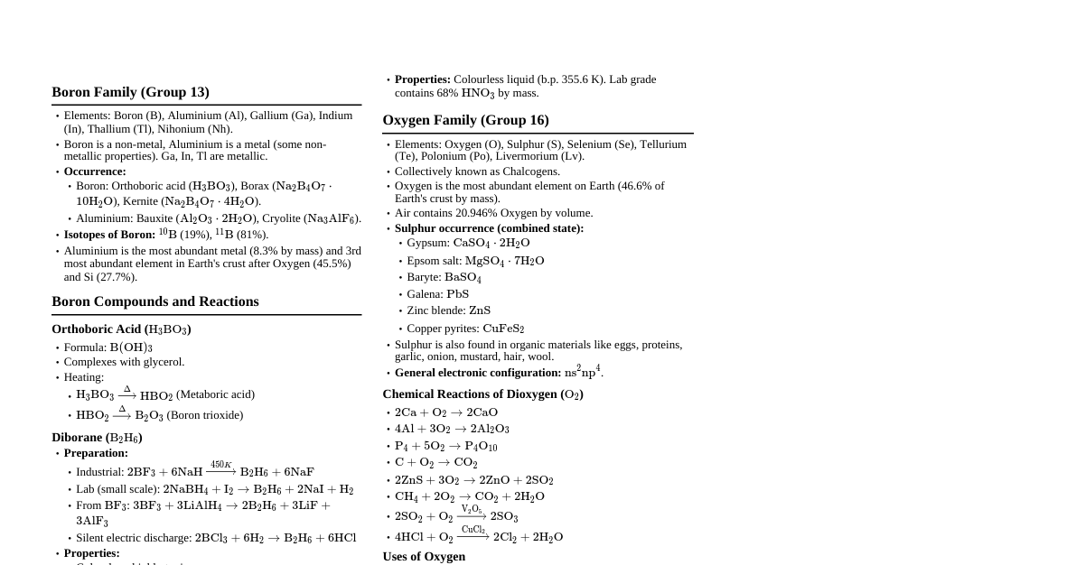 P-Block Elements Revision