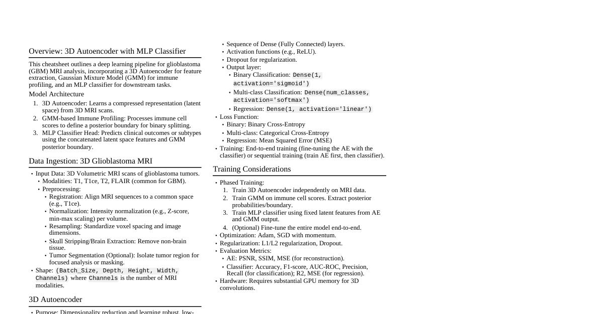 3D Autoencoder for Glioblastom