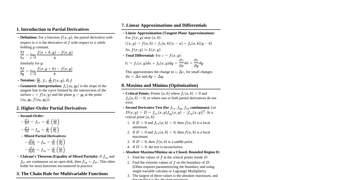 Partial Differentiation