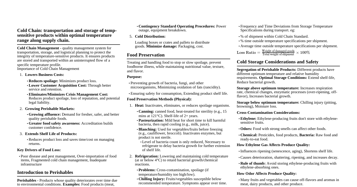 Cold Chain Management Cheatshe