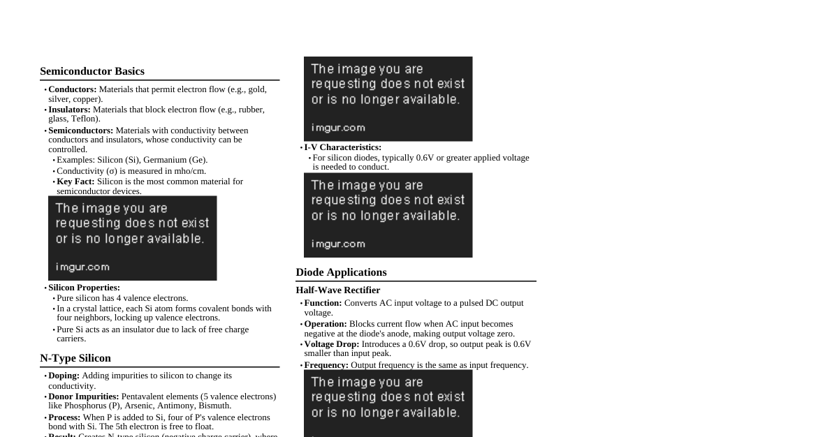 Basic Electronics Cheatsheet