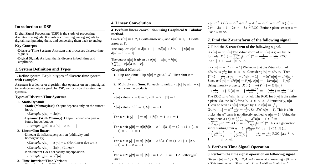 Digital Signal Processing