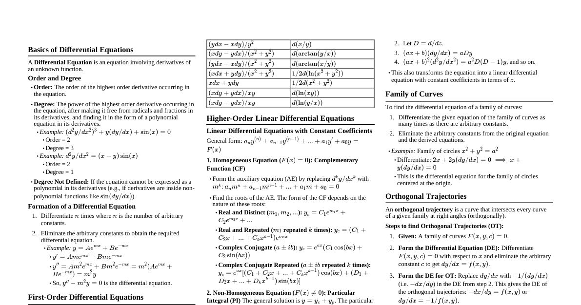 Differential Equations