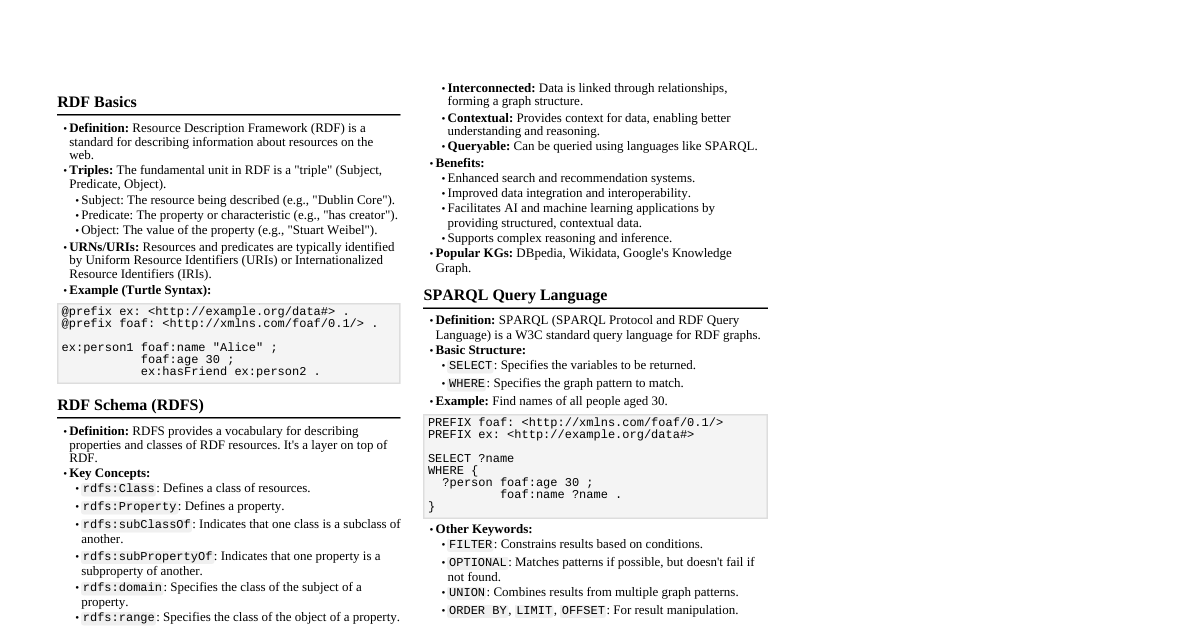 RDF, Ontology, Knowledge Graph