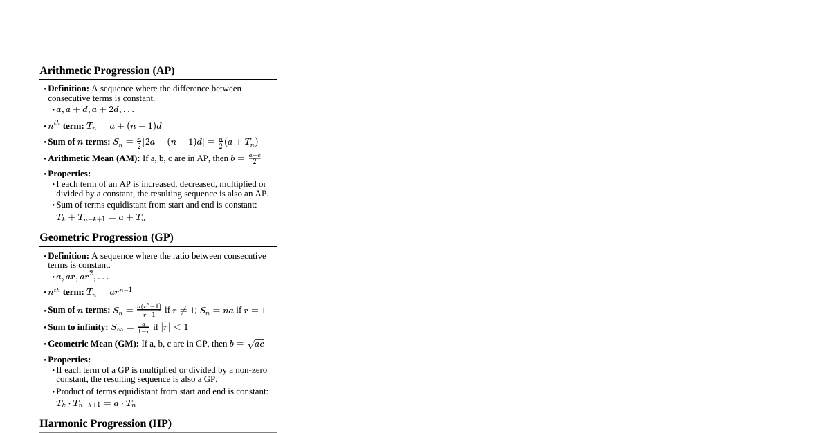 Sequences & Series (KEAM)