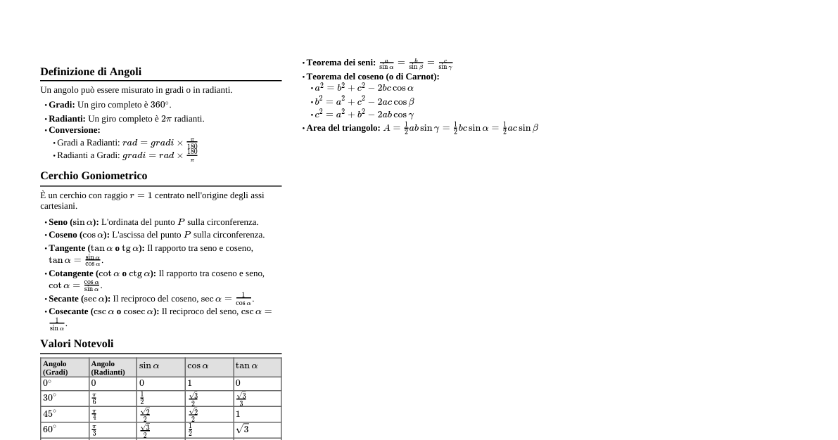 Goniometria & Trigonometria