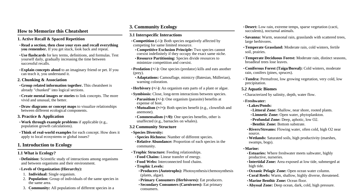 Ecology Fundamentals