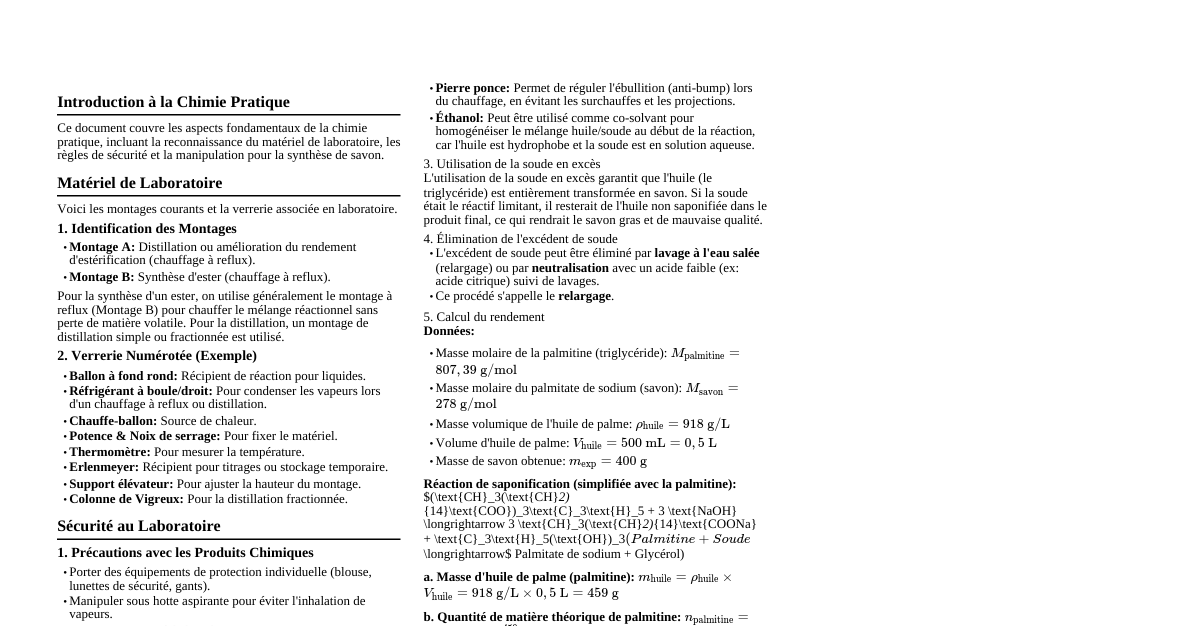 Chimie Pratique - Saponificati