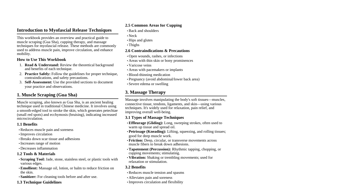 Muscle Scraping & Cupping Work