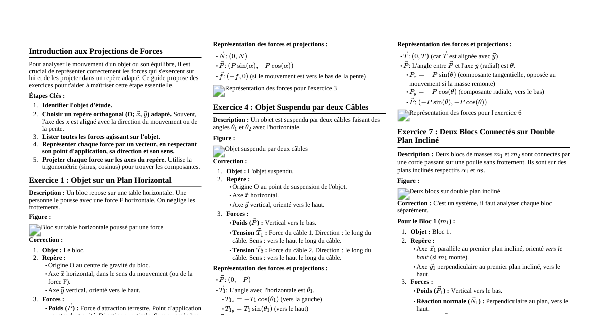 Projections & Forces - Exercic
