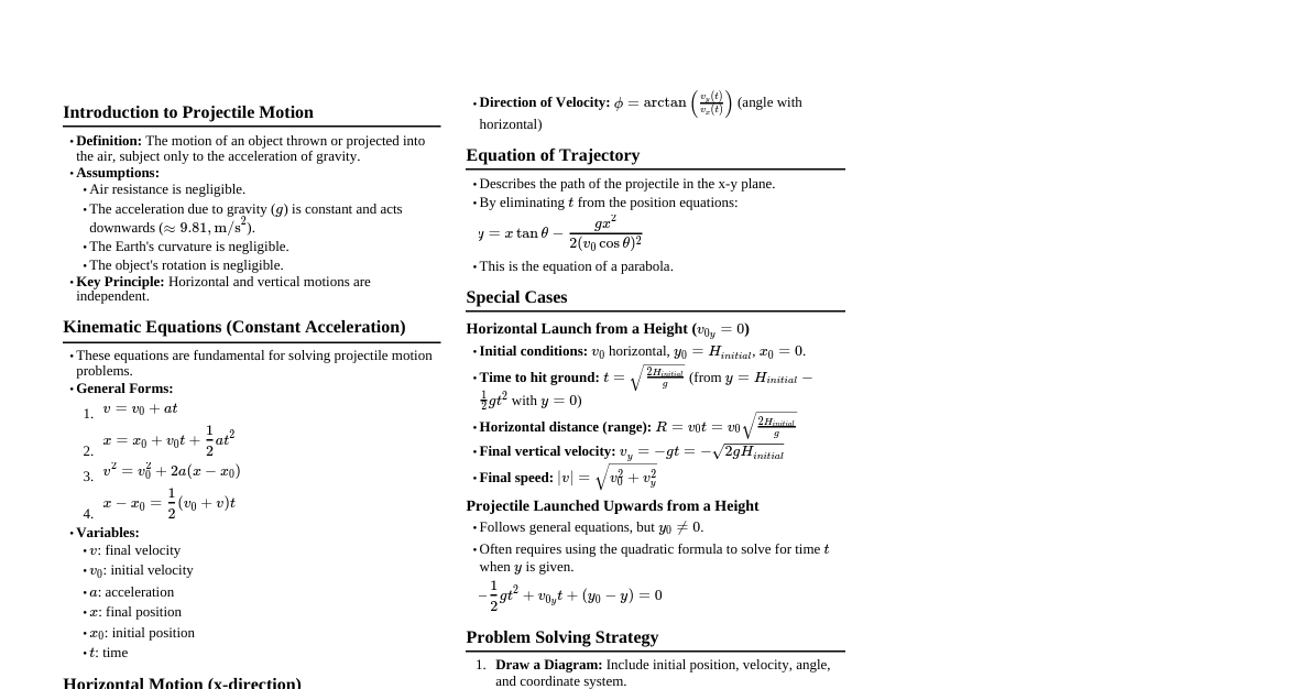 Projectile Motion