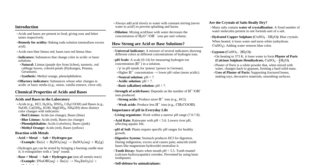 Chemical Reactions & Equations