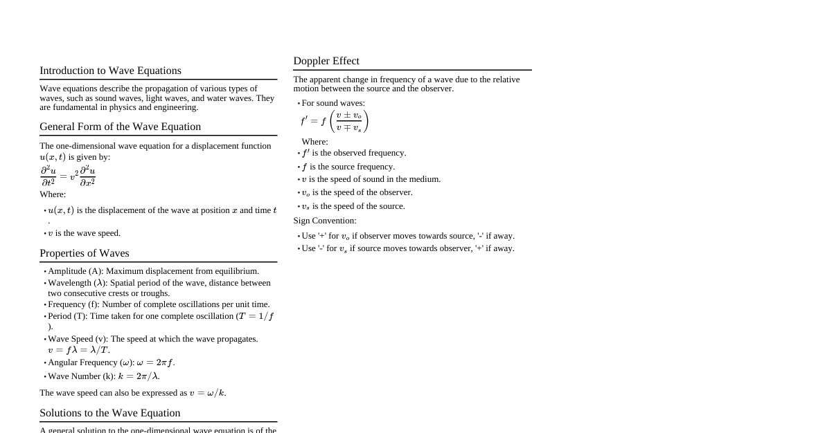 Wave Equation Basics
