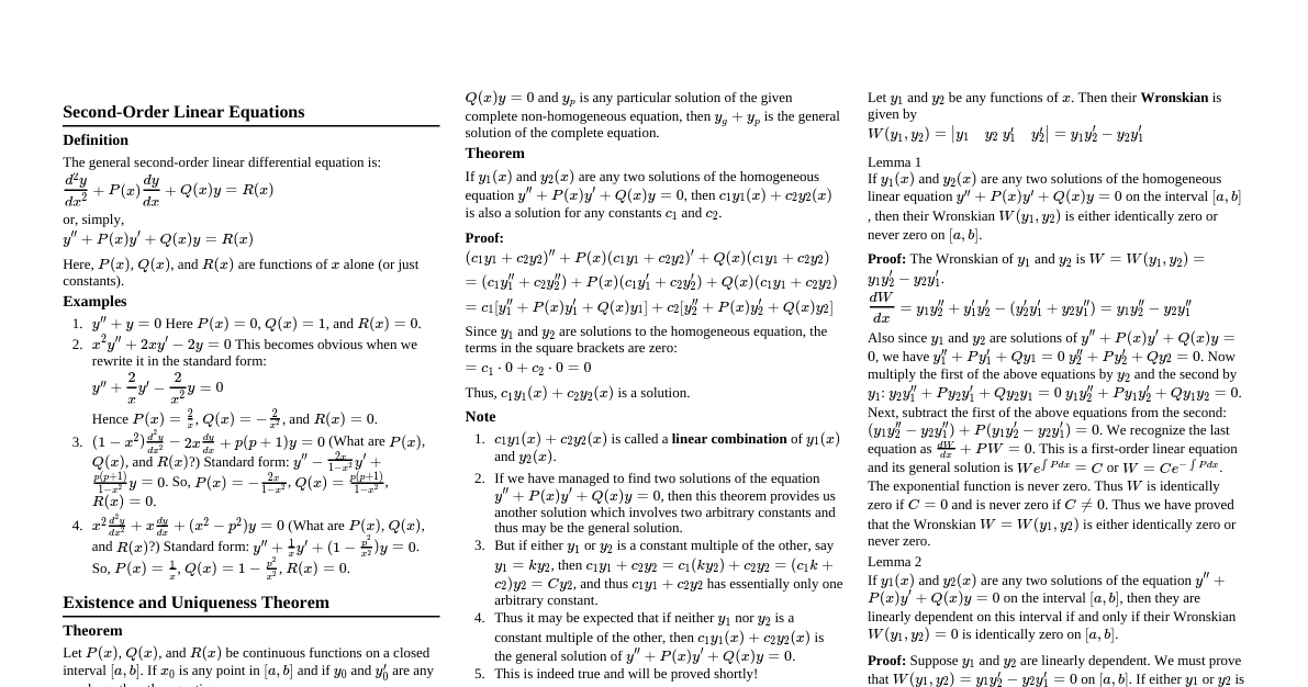 Differential Equations