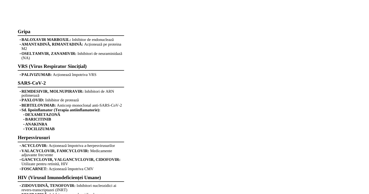 Medicamente Antivirale