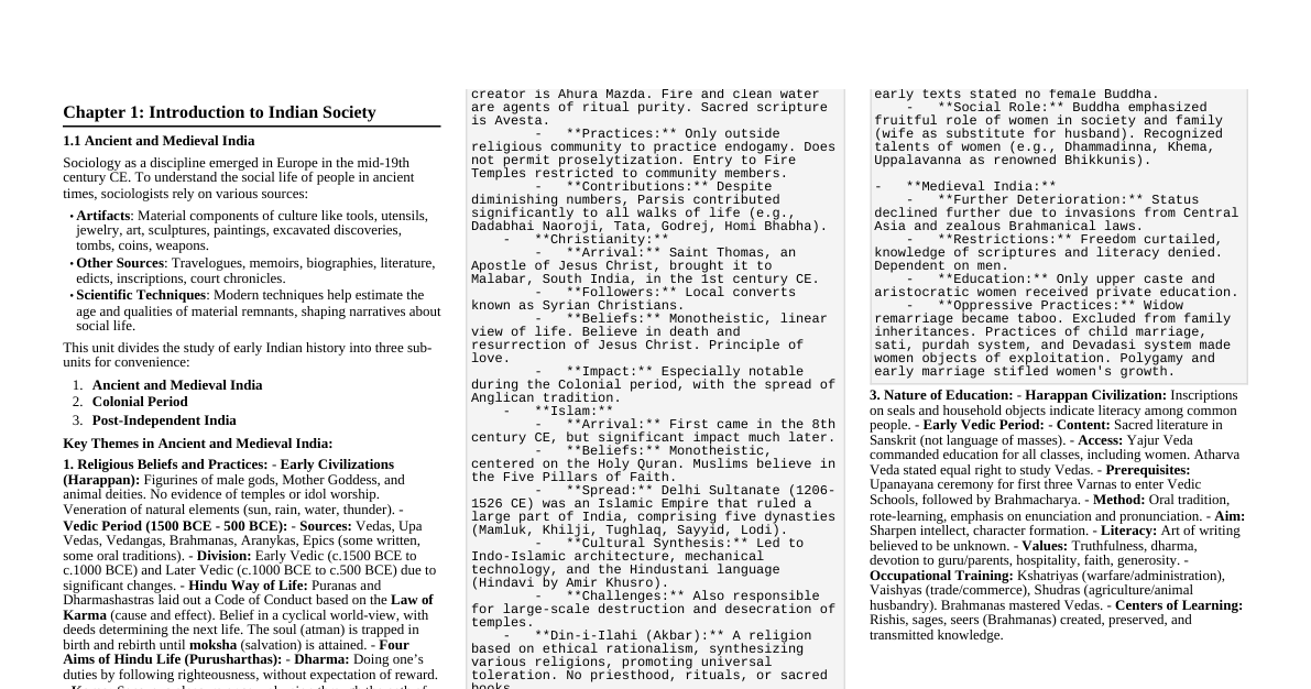 Sociology Class 12 - Detailed