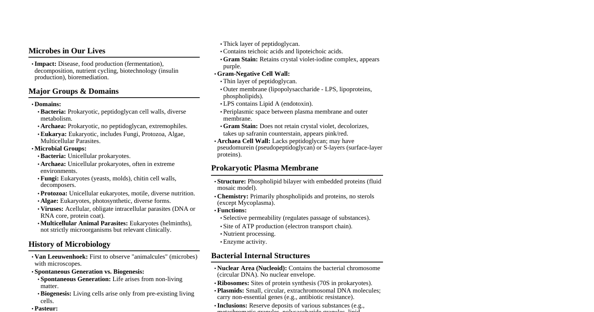 Microbiology Exam 1 Review