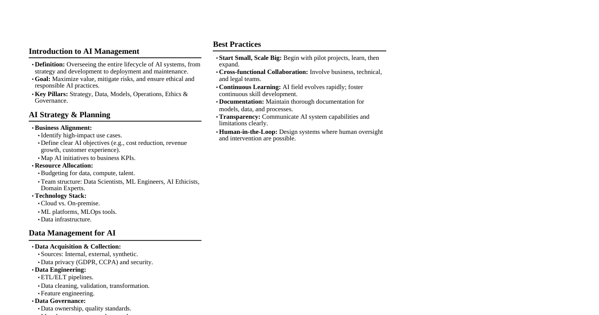 AI Management Fundamentals