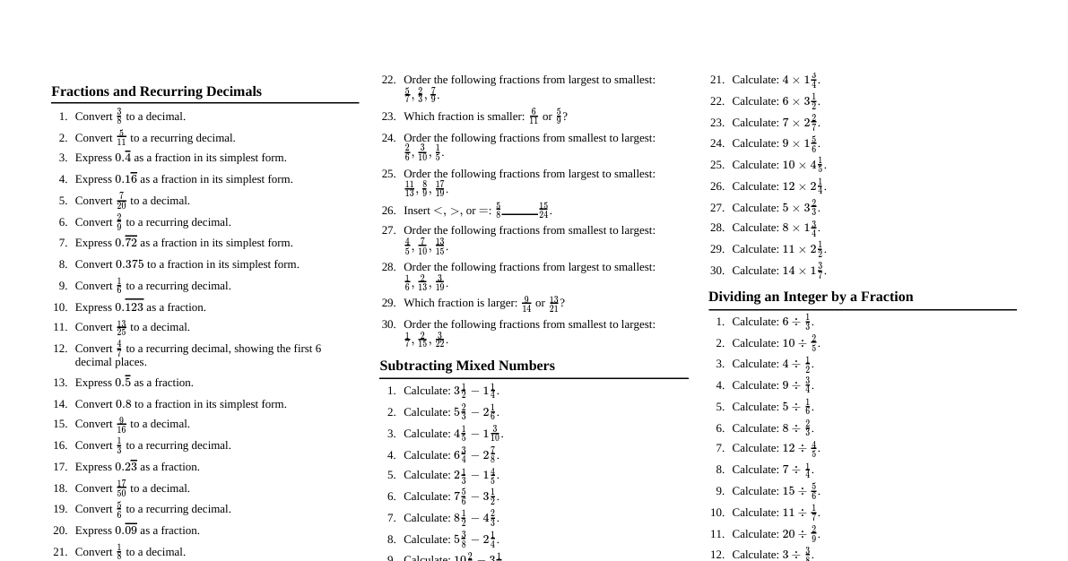 Fractions & Shapes Worksheet