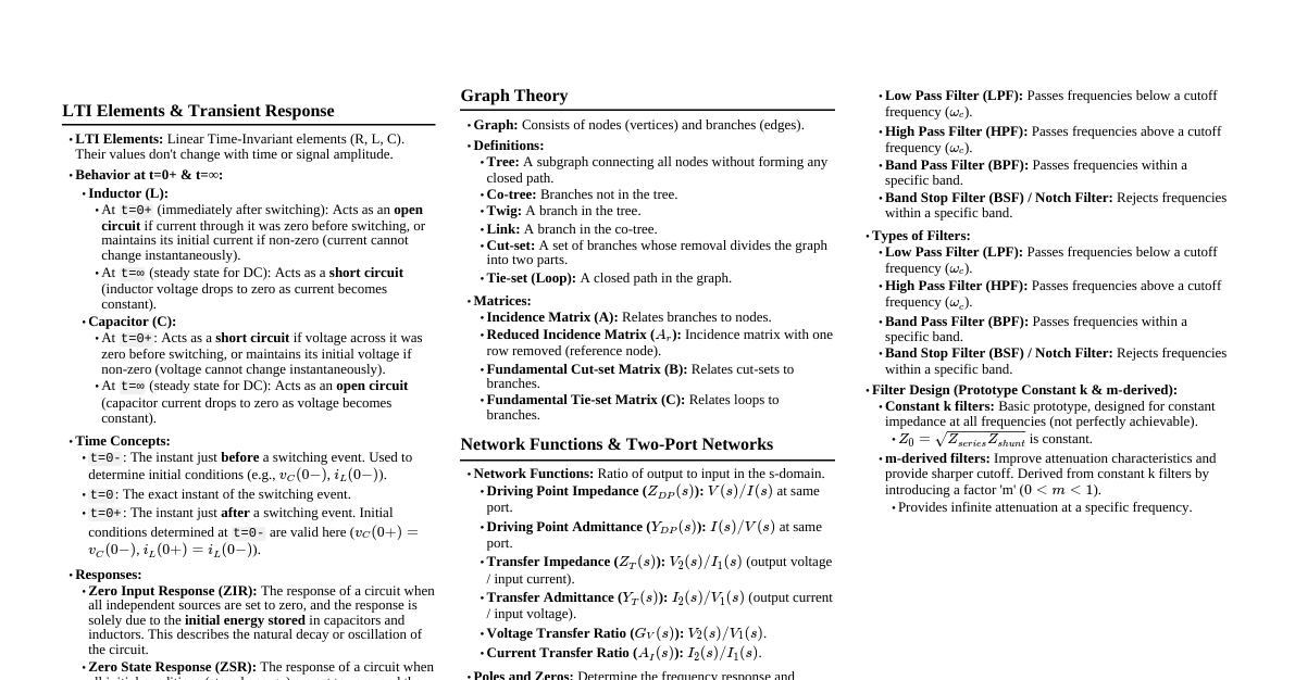 Network Analysis & Synthesis