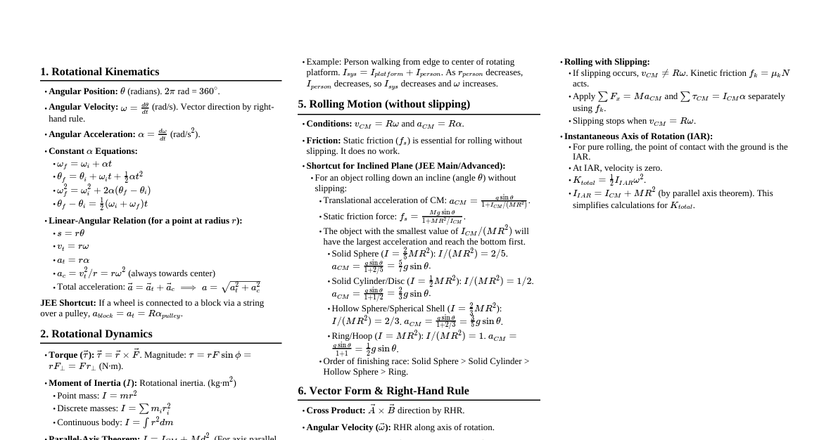Rotational Mechanics
