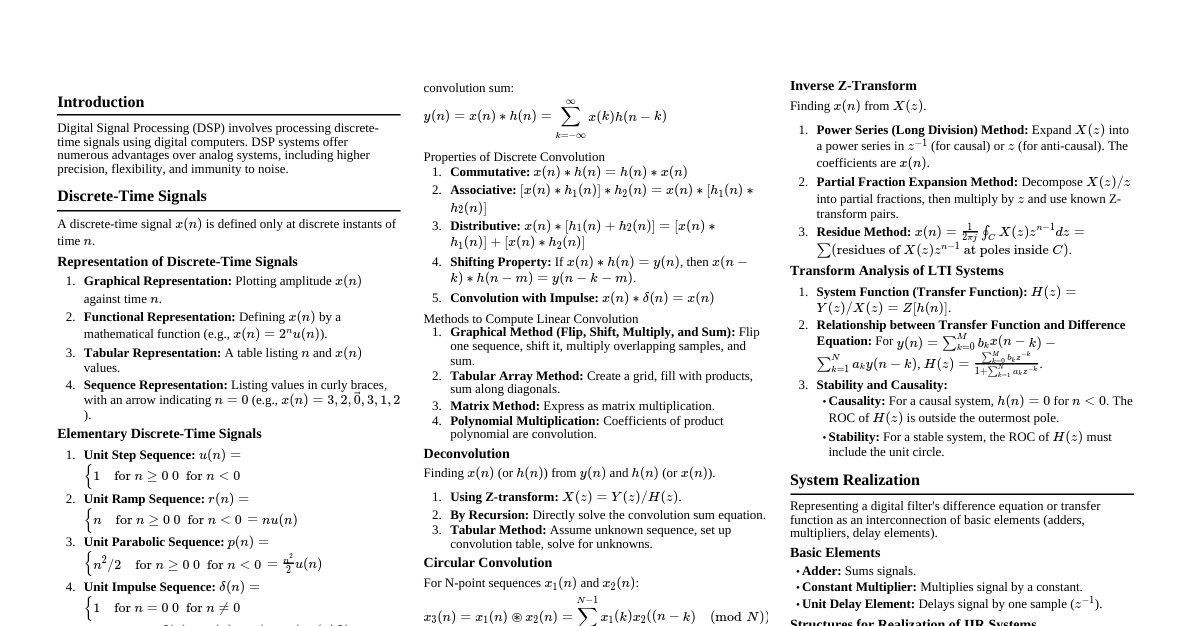 Digital Signal Processing