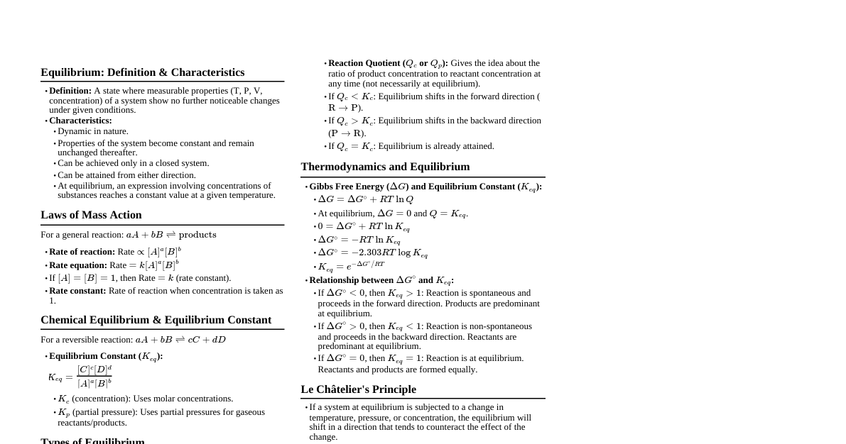 Chemical Equilibrium
