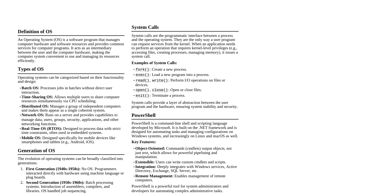 Operating Systems Basics
