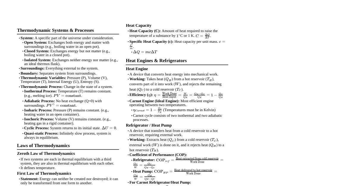 Thermodynamics for NEET