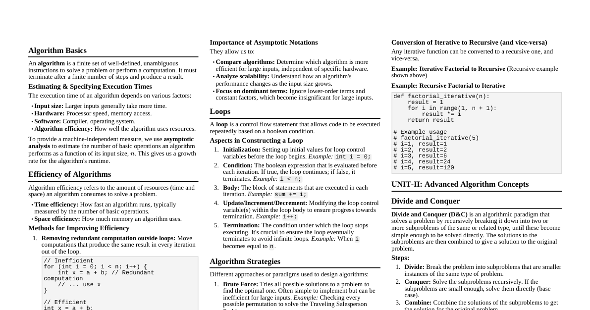Algorithms & Complexity