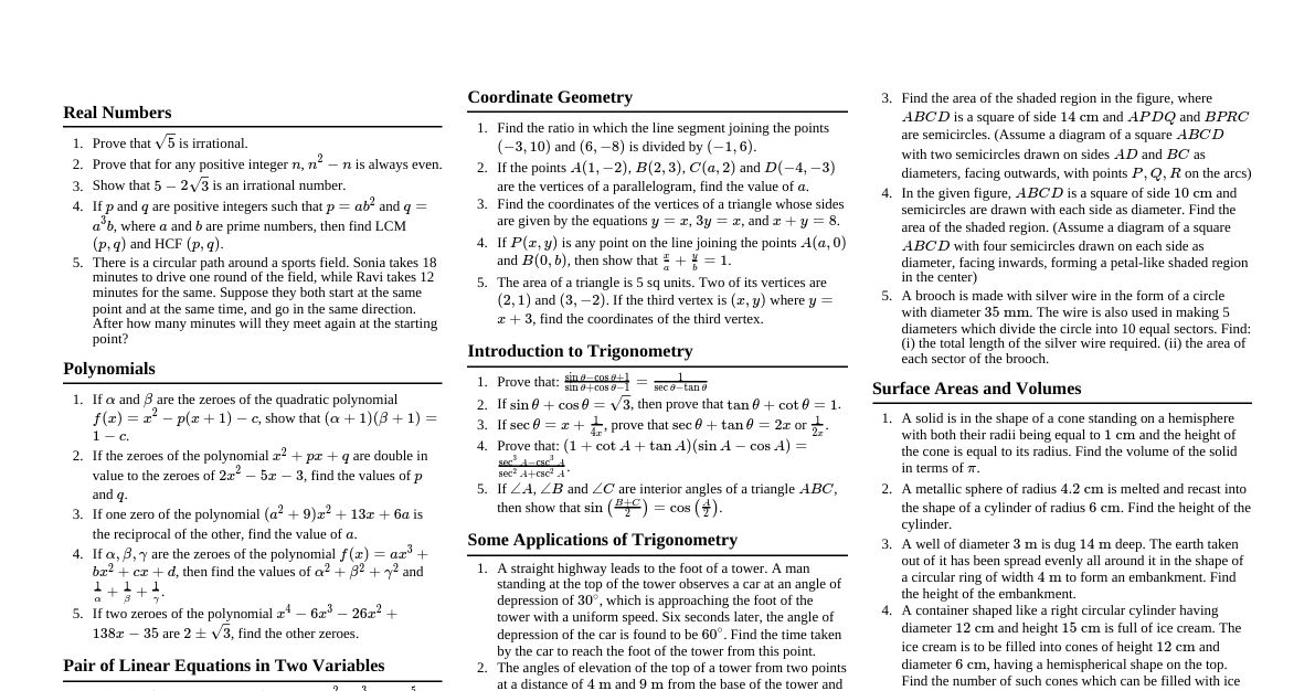 Class 10 Maths - Hard Question