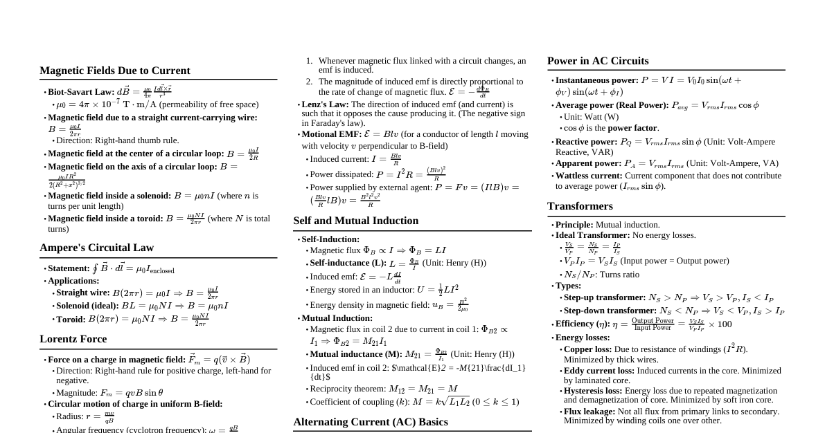 Magnetism & AC Circuits